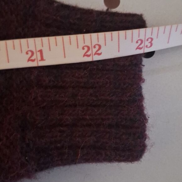 Andean Mens Alpaca Wool Blend Cable Knit Shawl Cardigan Sweater Maroon Small - Picture 15 of 15